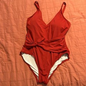 Red swimsuit, The Loft